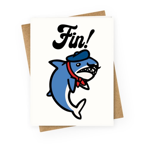 Fin French Shark Parody Greeting Card