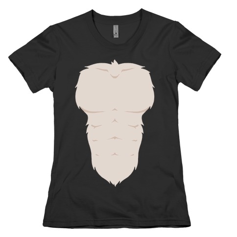 Ripped Furry Chest Womens T-Shirt