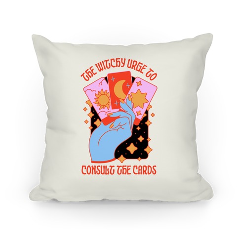 The Witchy Urge To Consult The Cards Pillow