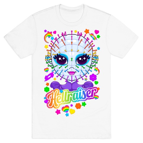 90s Neon Rainbow Hellraiser Pinhead T-Shirt