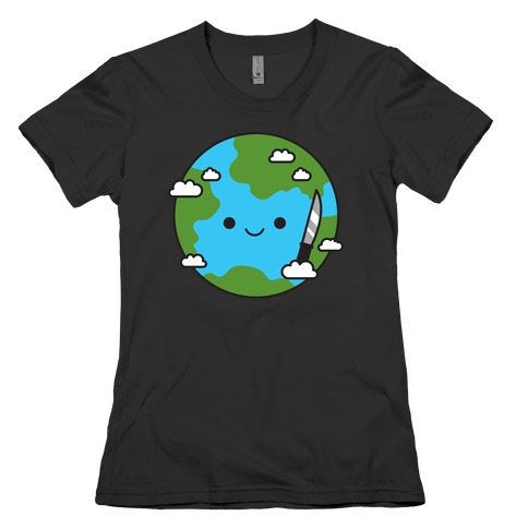 Earth with Knife Womens T-Shirt
