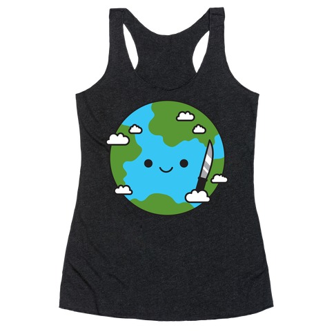Earth with Knife Racerback Tank Top