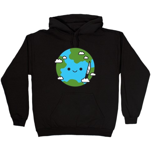 Earth with Knife Hooded Sweatshirt