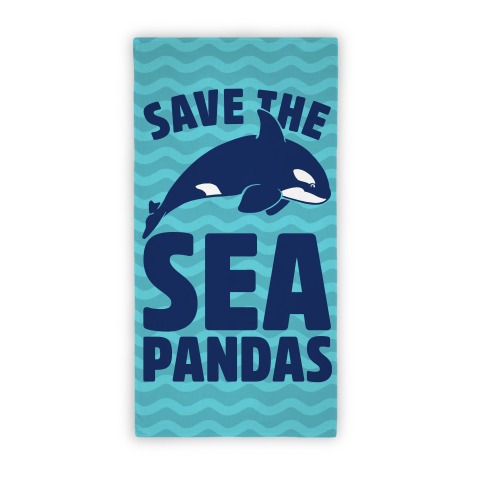 Save The Sea Pandas Beach Towel