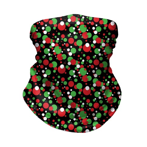 Red And Green Holiday Confetti Neck Gaiter