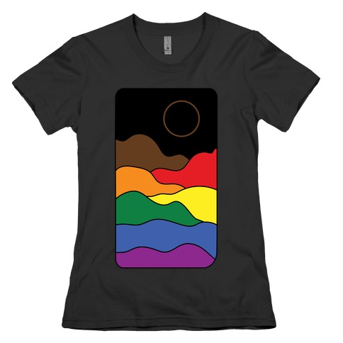 Groovy Pride Flag Landscapes: Pride Flag Womens T-Shirt