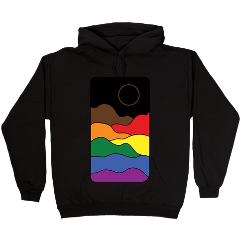 Groovy Pride Flag Landscapes: Pride Flag Hooded Sweatshirt