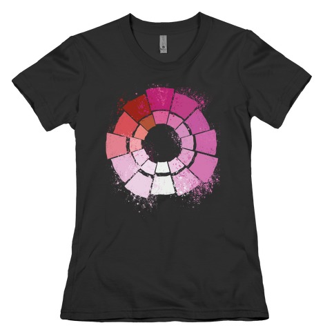 Lesbian Pride Color Wheel Womens T-Shirt