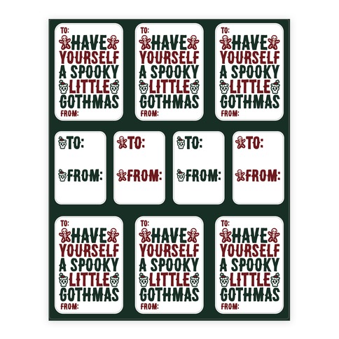 Have Yourself A Spooky Little Gothmas Parody Stickers and Decal Sheet