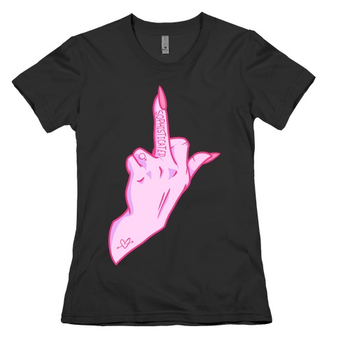 Sophisticated Middle Finger Womens T-Shirt