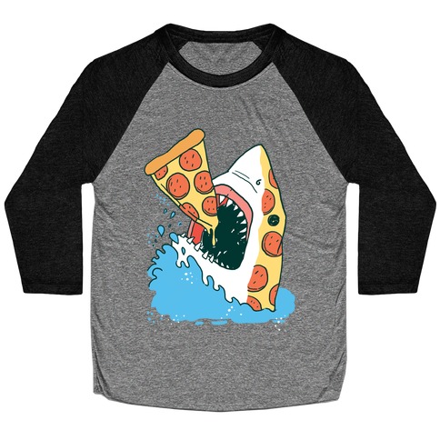 Pizza Shark Baseball Tee