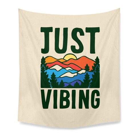 Just Vibing Mountains Tapestry