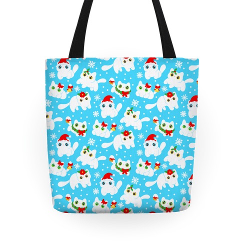 Christmas Cats Pattern Tote