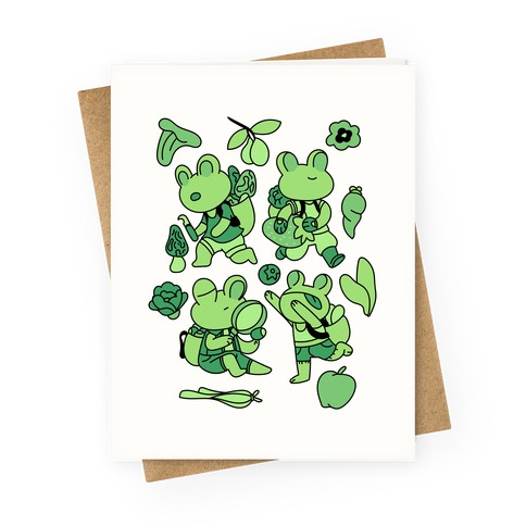 Forage Frogs Greeting Card
