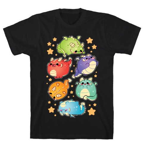 Kawaii Dragons Pattern T-Shirt
