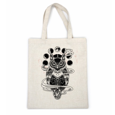 Witch's Owl Under the Phases of the Moon Casual Tote