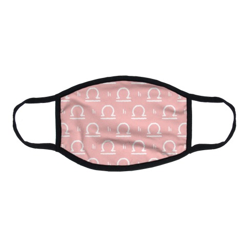 Libra Symbol Pattern Pink Flat Face Mask