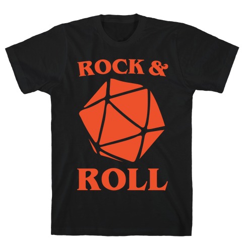 Rock and Roll D & D Parody White Print T-Shirt
