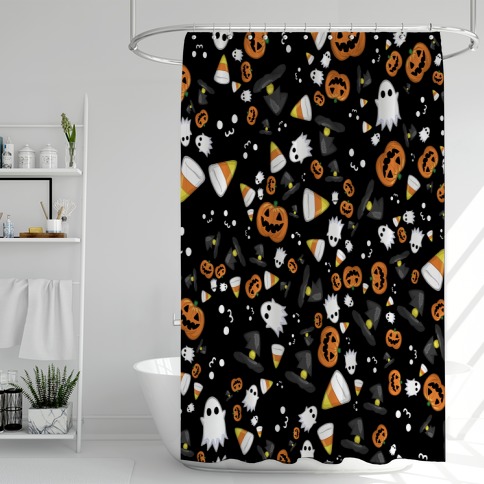 Spoopy Halloween Pattern Shower Curtain