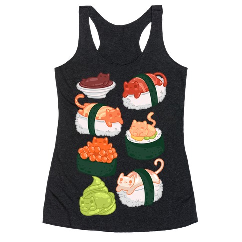 Sushi Cats Pattern Racerback Tank Top