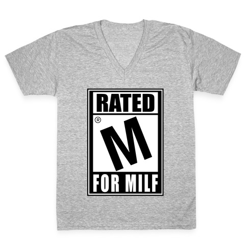 Rated M For Milf Parody V-Neck Tee Shirt