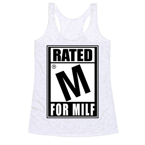 Rated M For Milf Parody Racerback Tank Top
