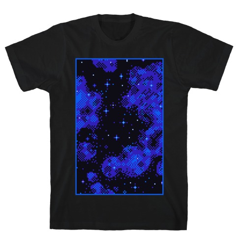 Pixelated Blue Nebula T-Shirt