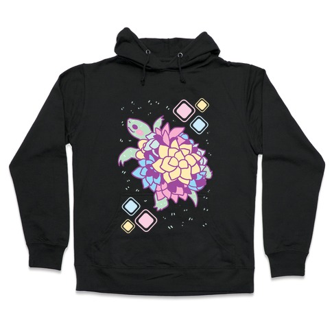 Pastel Succulent Turtle Hooded Sweatshirt