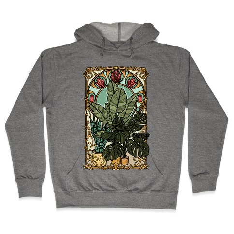 Art Nouveau House Plants Hooded Sweatshirt