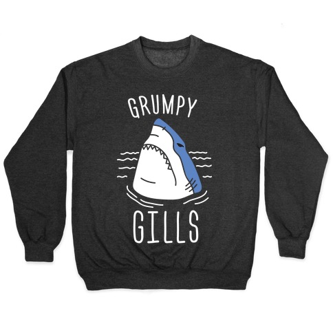 Grumpy Gills Shark (White) Pullover