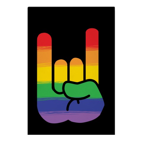 Rock On Gay Pride Garden Flag