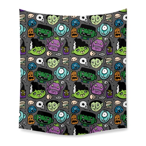 Halloween Faces Tapestry
