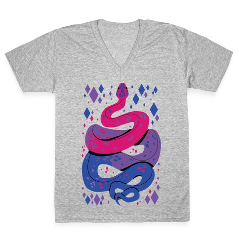Pride Snakes: bi V-Neck Tee Shirt