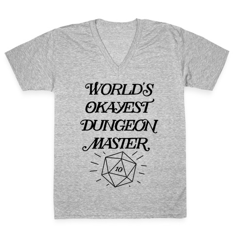 World's Okayest Dungeon Master V-Neck Tee Shirt