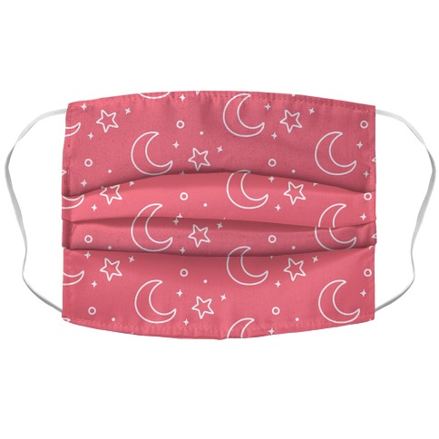 Coral Night Sky Accordion Face Mask