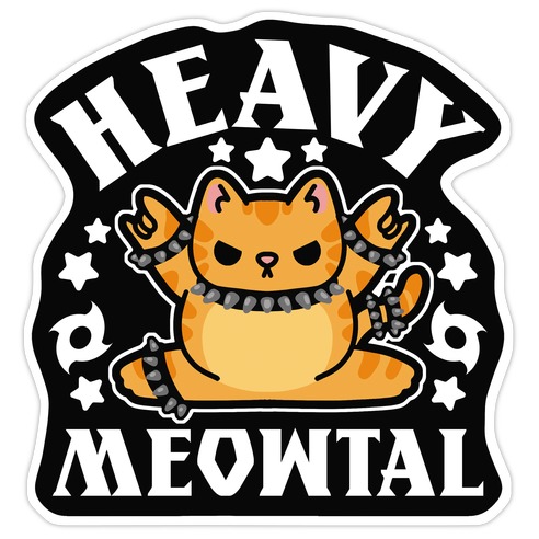 Heavy Meowtal Die Cut Sticker
