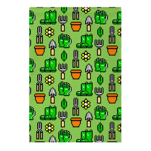Pixel Gardening Tool Pattern Garden Flag