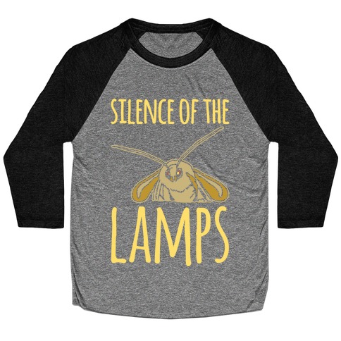 Silence of The Lamps Moth Parody White Print Baseball Tee