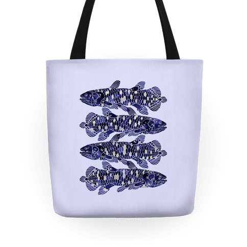 Geometric Jeweled Coelacanth Fish Totes LookHUMAN