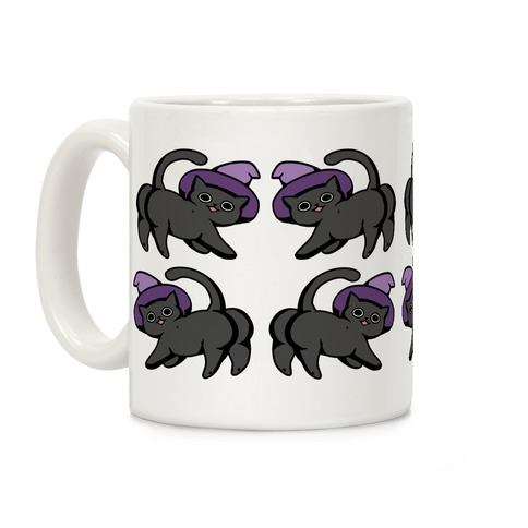 Black Cat Butts Pattern Coffee Mug
