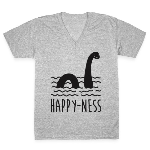Happy-Ness Loch Ness Monster V-Neck Tee Shirt