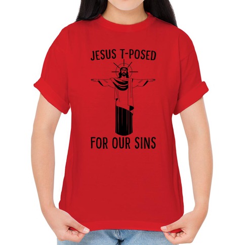 Jesus T-Posed For Our Sins Greeting Cards | LookHUMAN