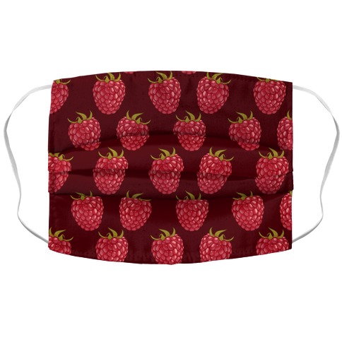 Raspberry Pattern Red Accordion Face Mask