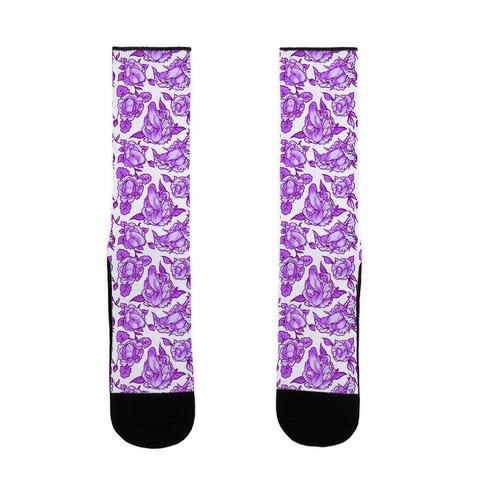 Floral Penis Purple Sock