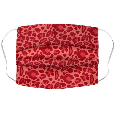 Red Leopard Print Pattern Accordion Face Mask