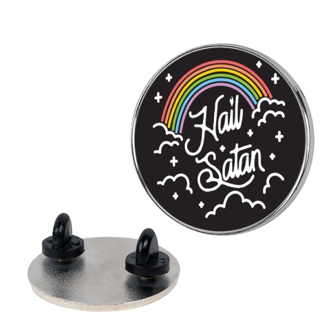 Hail Satan Rainbow Pin