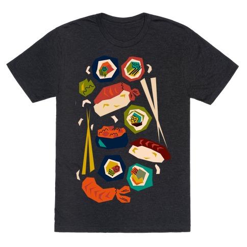 Mid-Century Modern Sushi Pattern T-Shirt