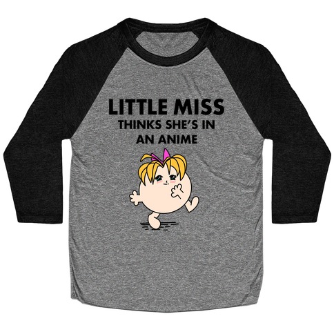 Little Miss Think's She's In an Anime Baseball Tee