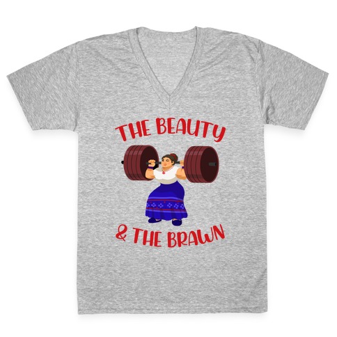 The Beauty and the Brawn V-Neck Tee Shirt