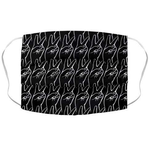 Peace Sign Black and White Pattern Accordion Face Mask